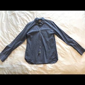 J Crew Slim Fit Small 100% Cotton Blue/White Gingham Shirt